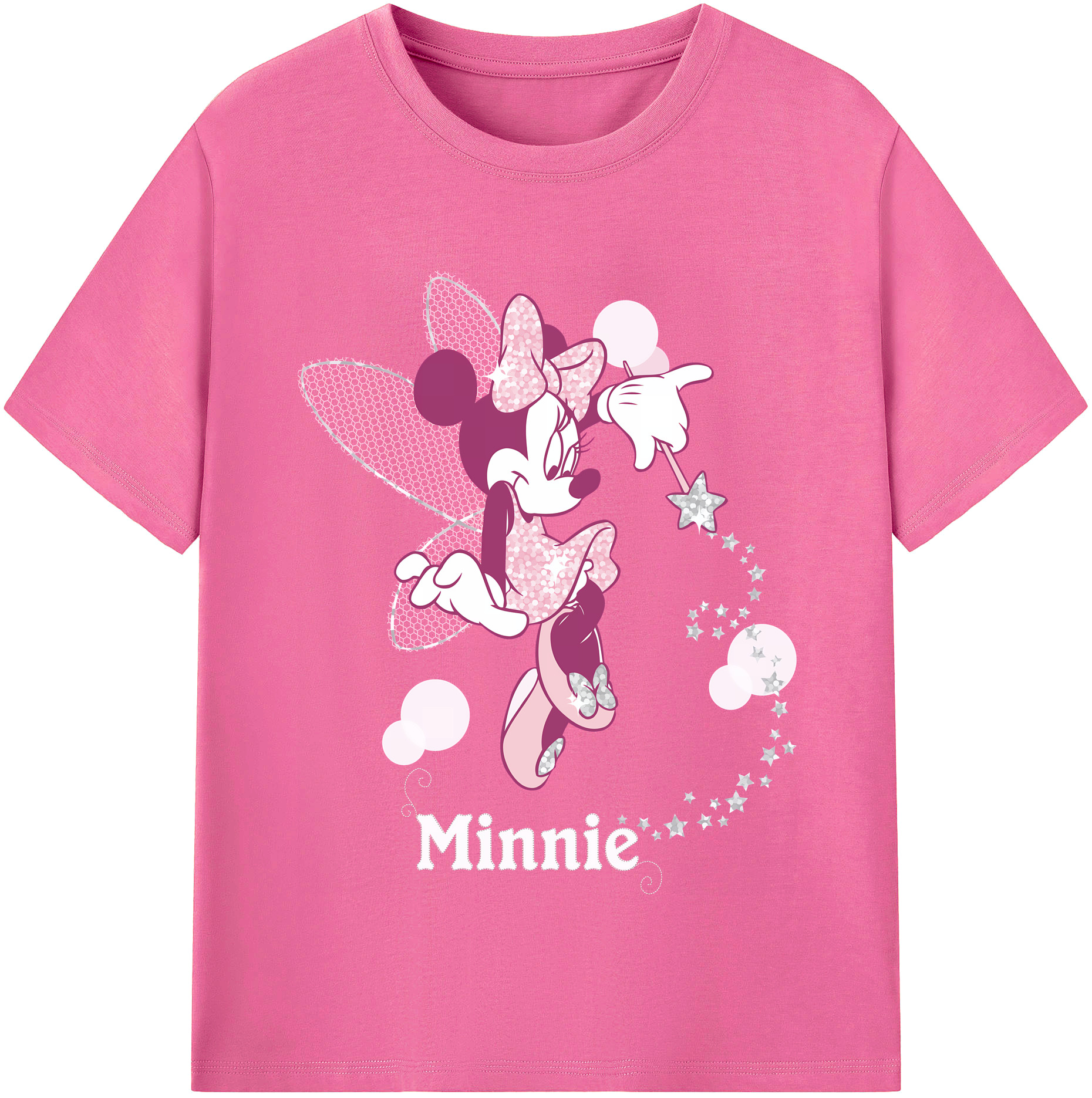 （画像用） ミッキーマウス Mickey Mouse レディースカジュアルプリントTシャツ（綿100％）